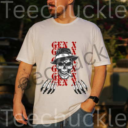 Teechuckle Unisex Gen x ,Skull T-shirt
