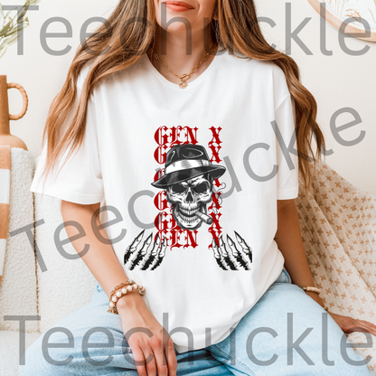 Teechuckle Unisex Gen x ,Skull T-shirt
