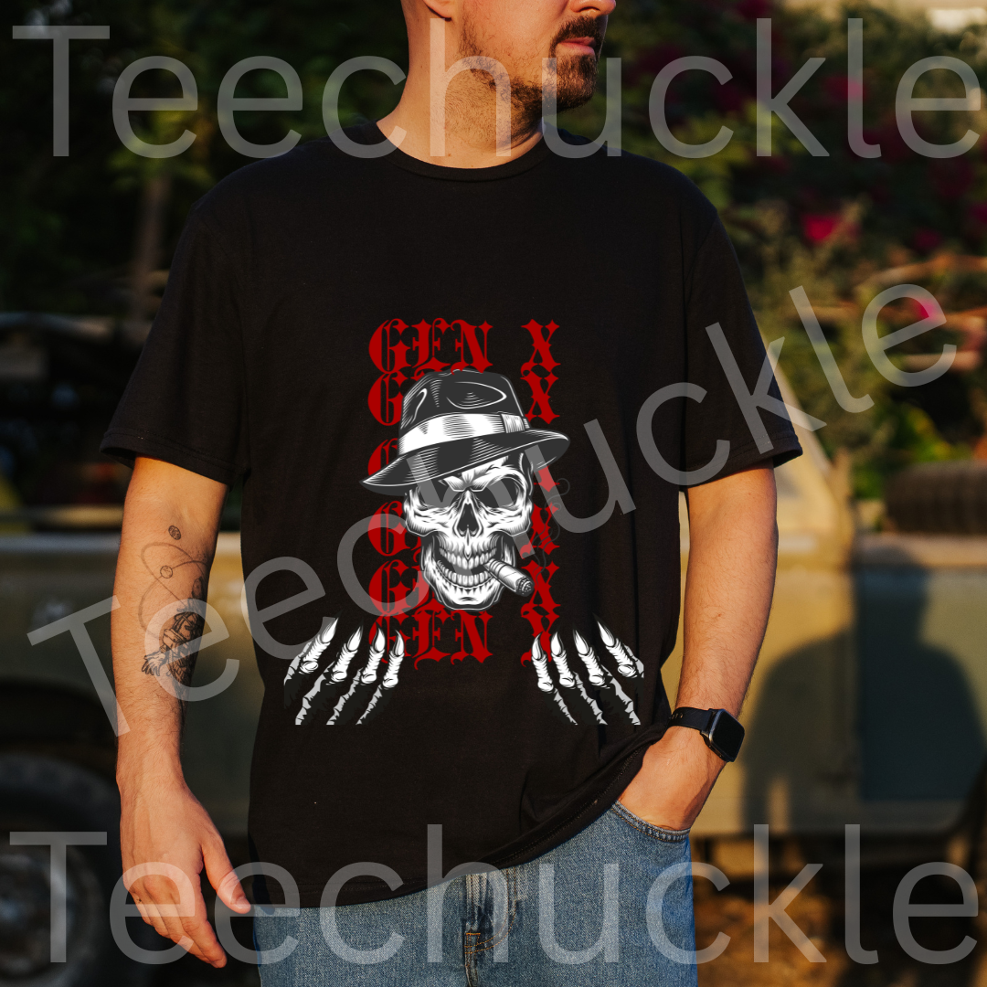 Teechuckle Unisex Gen x ,Skull T-shirt
