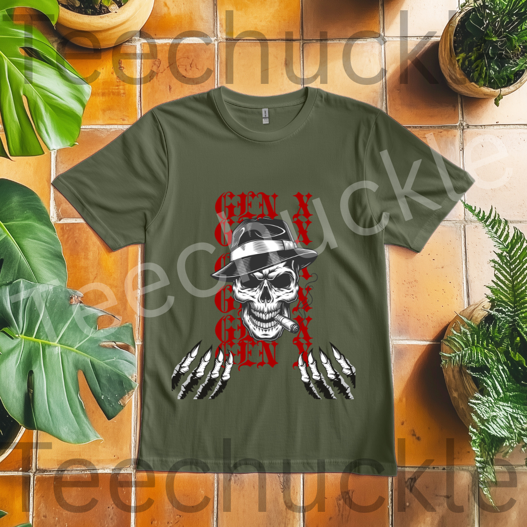 Teechuckle Unisex Gen x ,Skull T-shirt