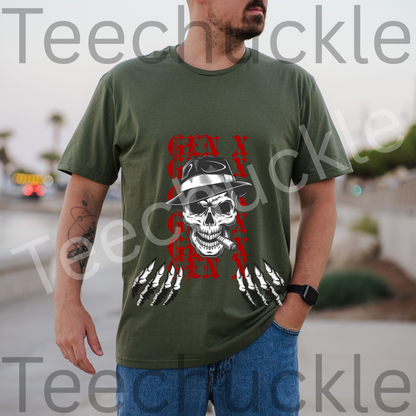 Teechuckle Unisex Gen x ,Skull T-shirt