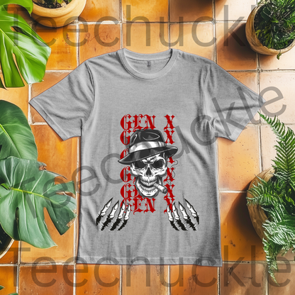 Teechuckle Unisex Gen x ,Skull T-shirt