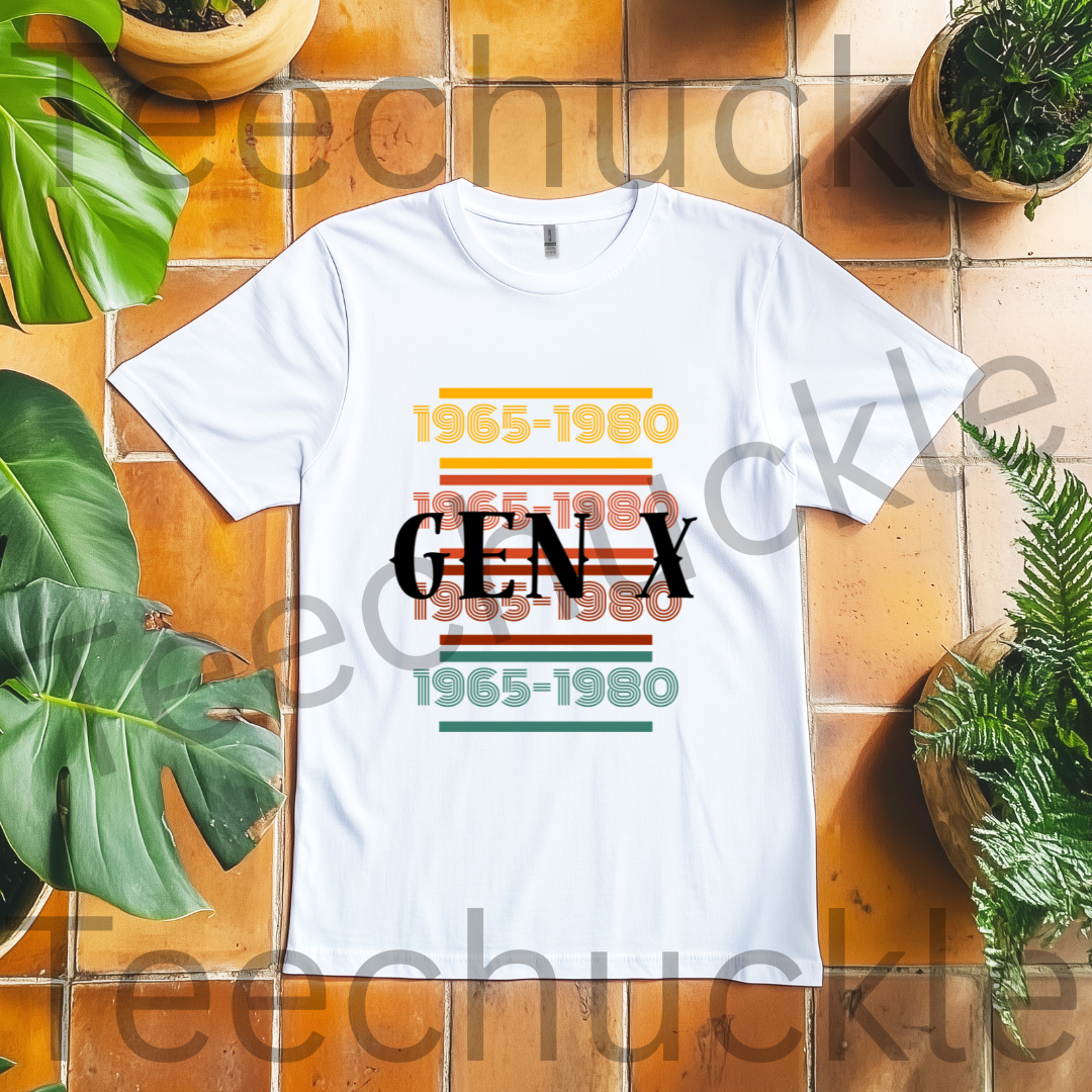 Teechuckle Unisex Gen x 1965-1980 T-shirt