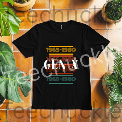 Teechuckle Unisex Gen x 1965-1980 T-shirt