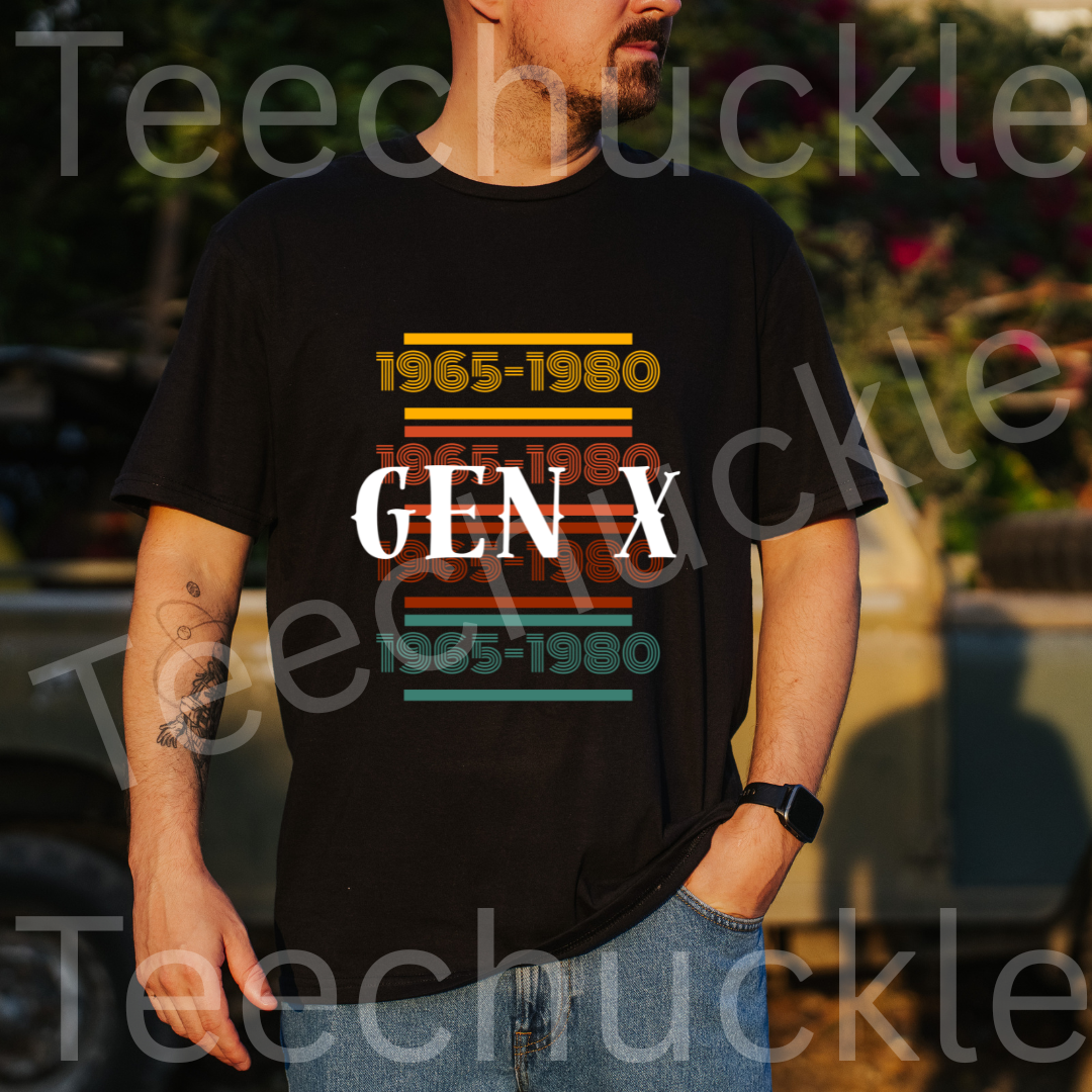 Teechuckle Unisex Gen x 1965-1980 T-shirt