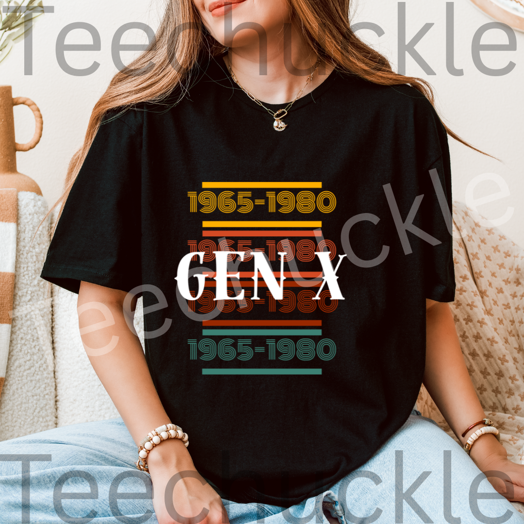 Teechuckle Unisex Gen x 1965-1980 T-shirt