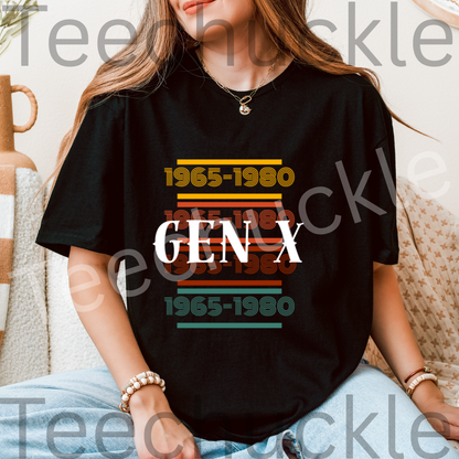 Teechuckle Unisex Gen x 1965-1980 T-shirt