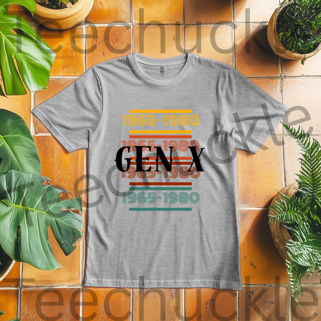 Teechuckle Unisex Gen x 1965-1980 T-shirt