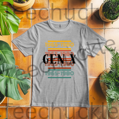 Teechuckle Unisex Gen x 1965-1980 T-shirt