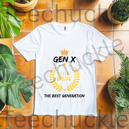 Gen X The Best Generation T-shirt, Retro Laurel Wreath Graphic Tee