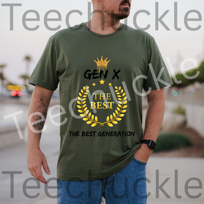 Gen X The Best Generation T-shirt, Retro Laurel Wreath Graphic Tee