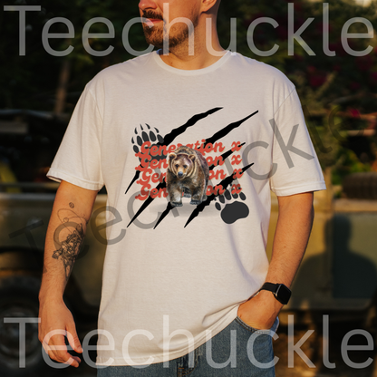 Generation X Bear T-shirt, Gen X Attitude, Unisex Gift Shirt