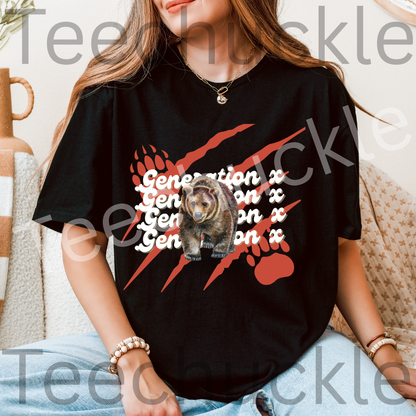 Generation X Bear T-shirt, Gen X Attitude, Unisex Gift Shirt