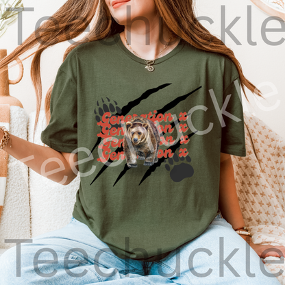 Generation X Bear T-shirt, Gen X Attitude, Unisex Gift Shirt