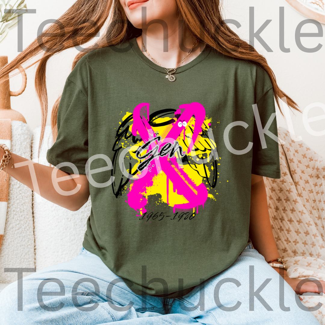 Gen x 1965-1980 Angel T-shirt, Nostalgia Unisex Gift Shirt