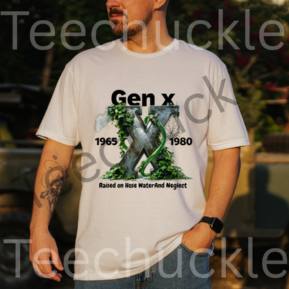 Gen X Raised On Hose Water Neglect T-shirt, Nostalgia 80s Graphic Unisex Shirt