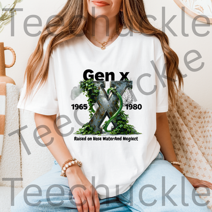 Gen X Raised On Hose Water Neglect T-shirt, Nostalgia 80s Graphic Unisex Shirt