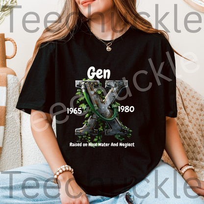 Gen X Raised On Hose Water Neglect T-shirt, Nostalgia 80s Graphic Unisex Shirt
