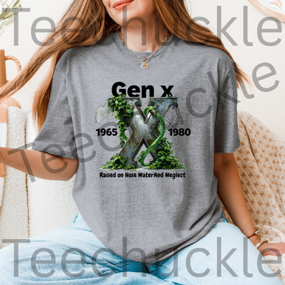 Gen X Raised On Hose Water Neglect T-shirt, Nostalgia 80s Graphic Unisex Shirt