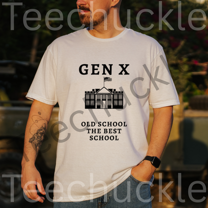 Gen x, Old School T-shirt, minimalist School Graphic Tee. Unisex Gift Shirt.