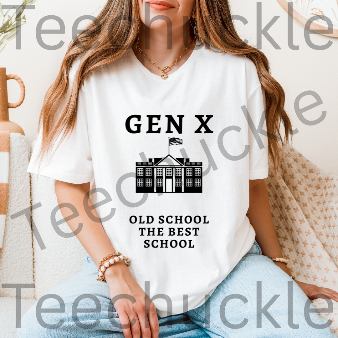Gen x, Old School T-shirt, minimalist School Graphic Tee. Unisex Gift Shirt.