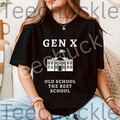 Gen x, Old School T-shirt, minimalist School Graphic Tee. Unisex Gift Shirt.