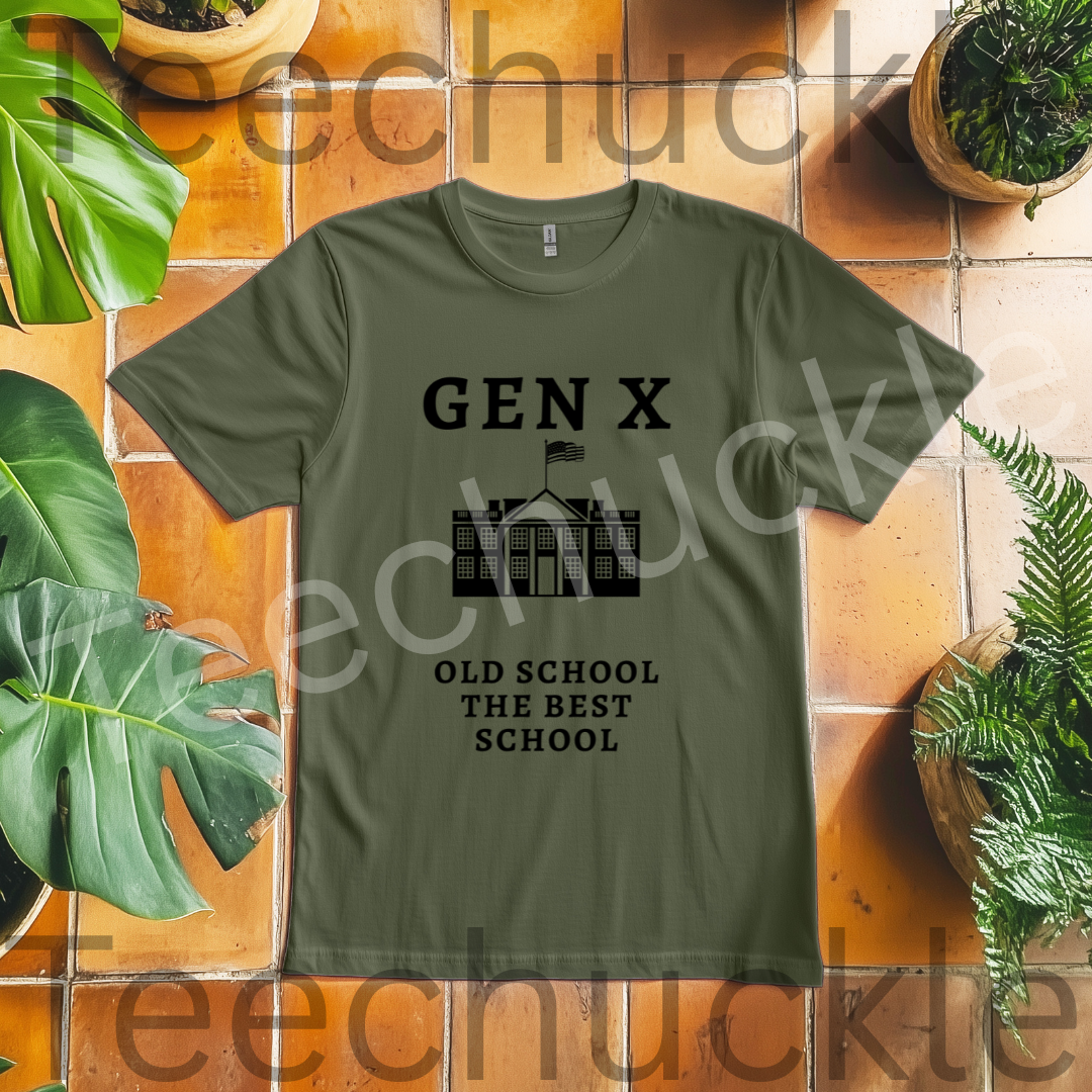 Gen x, Old School T-shirt, minimalist School Graphic Tee. Unisex Gift Shirt.