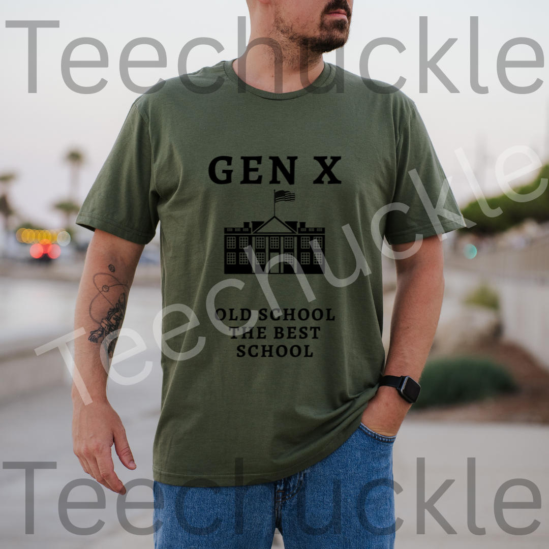 Gen x, Old School T-shirt, minimalist School Graphic Tee. Unisex Gift Shirt.