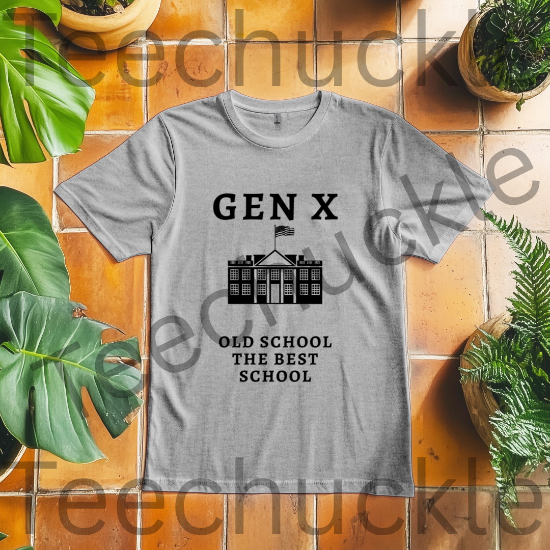 Gen x, Old School T-shirt, minimalist School Graphic Tee. Unisex Gift Shirt.