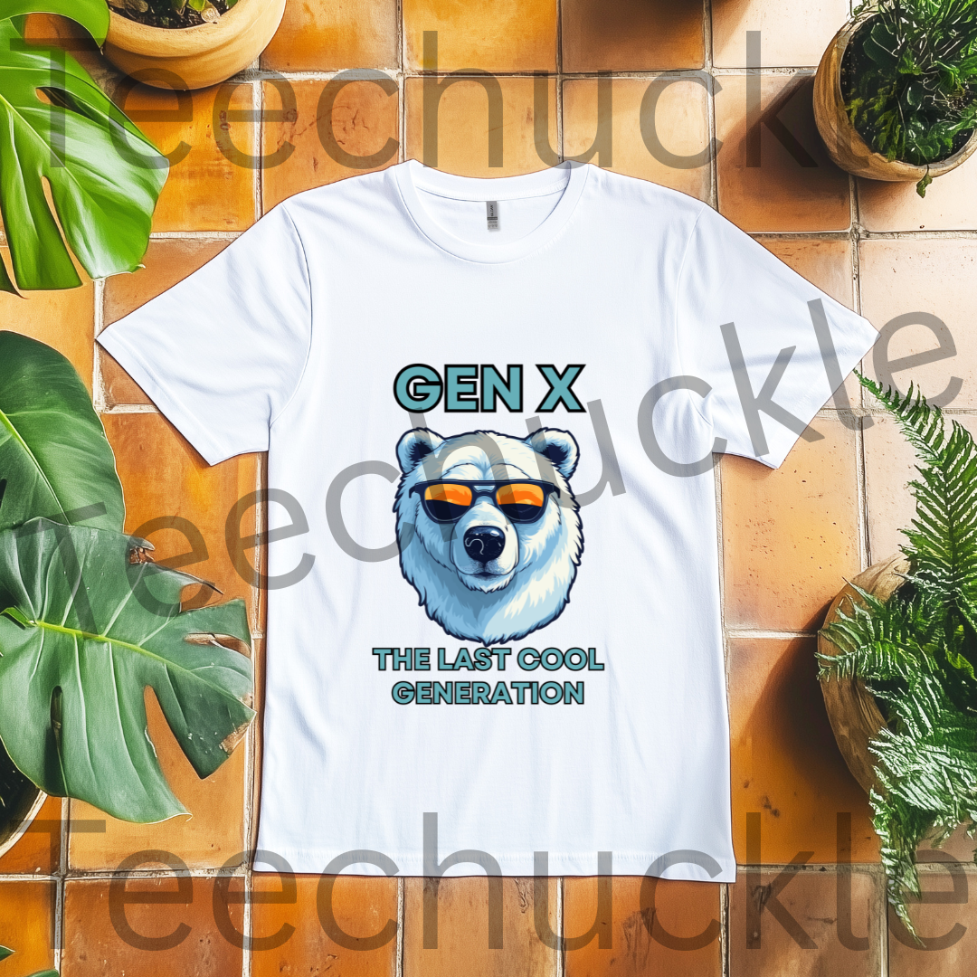 Gen X Polar Bear T-shirt: The Last Generation Graphic Tee. Unisex Gift Shirt.