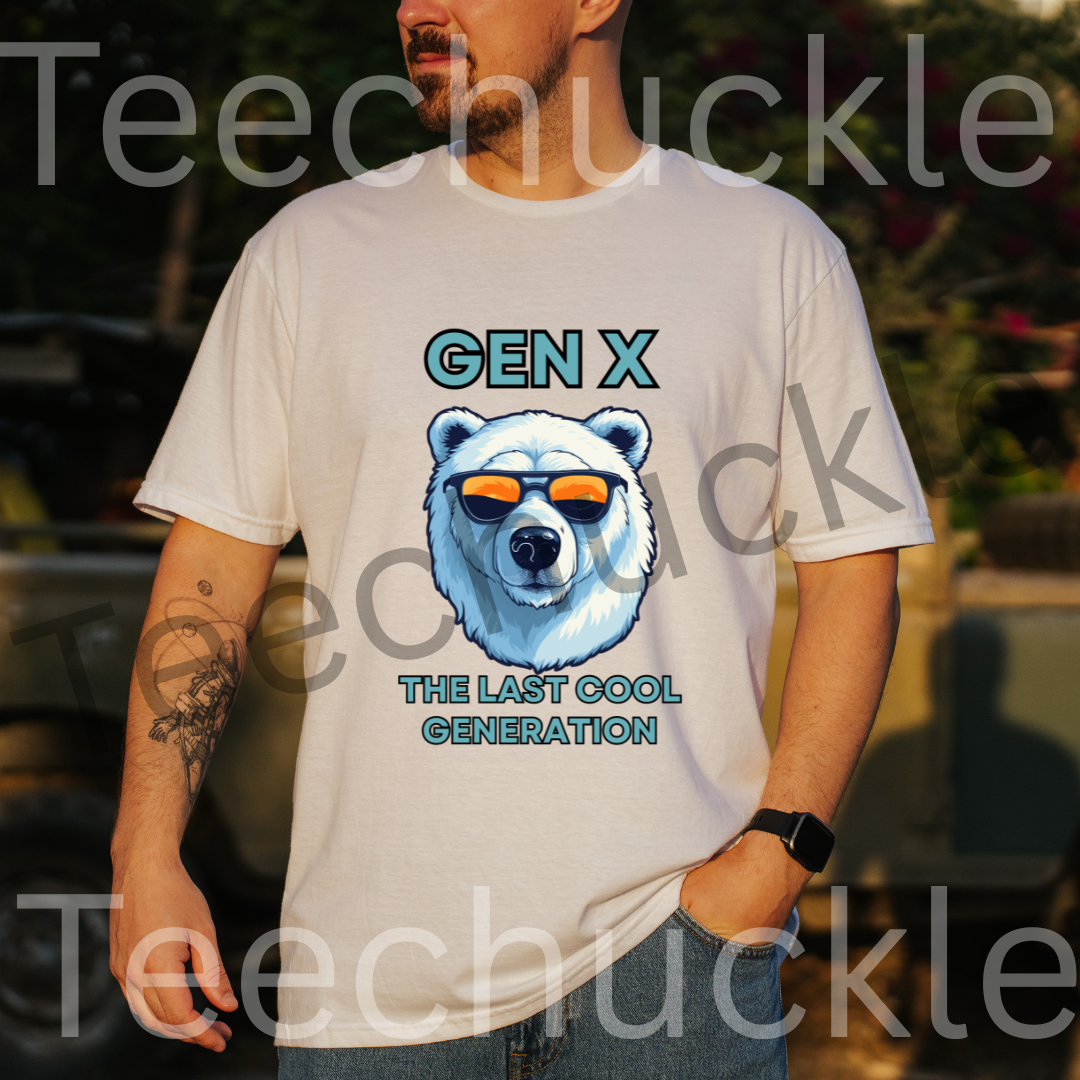 Gen X Polar Bear T-shirt: The Last Generation Graphic Tee. Unisex Gift Shirt.