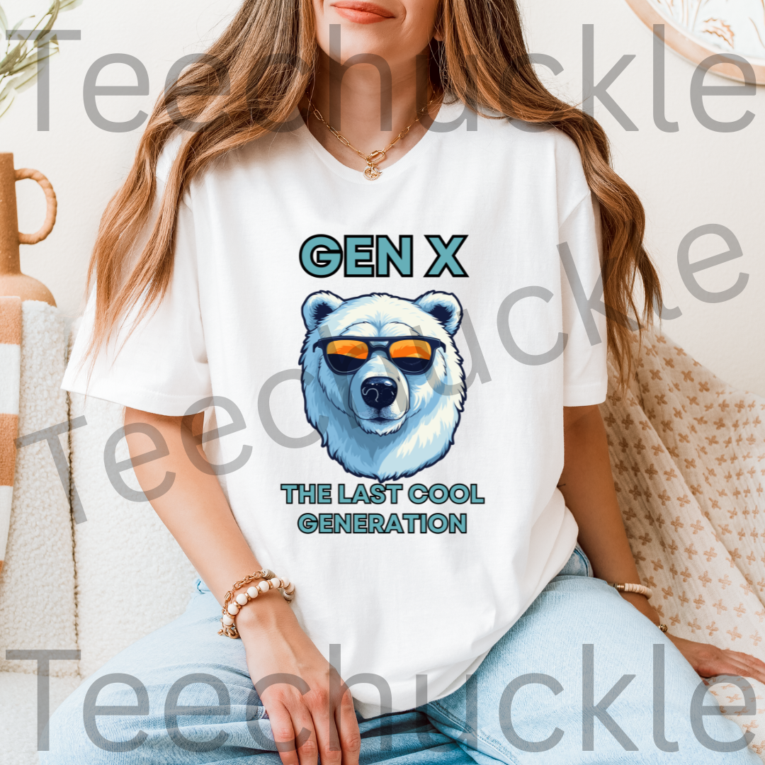 Gen X Polar Bear T-shirt: The Last Generation Graphic Tee. Unisex Gift Shirt.