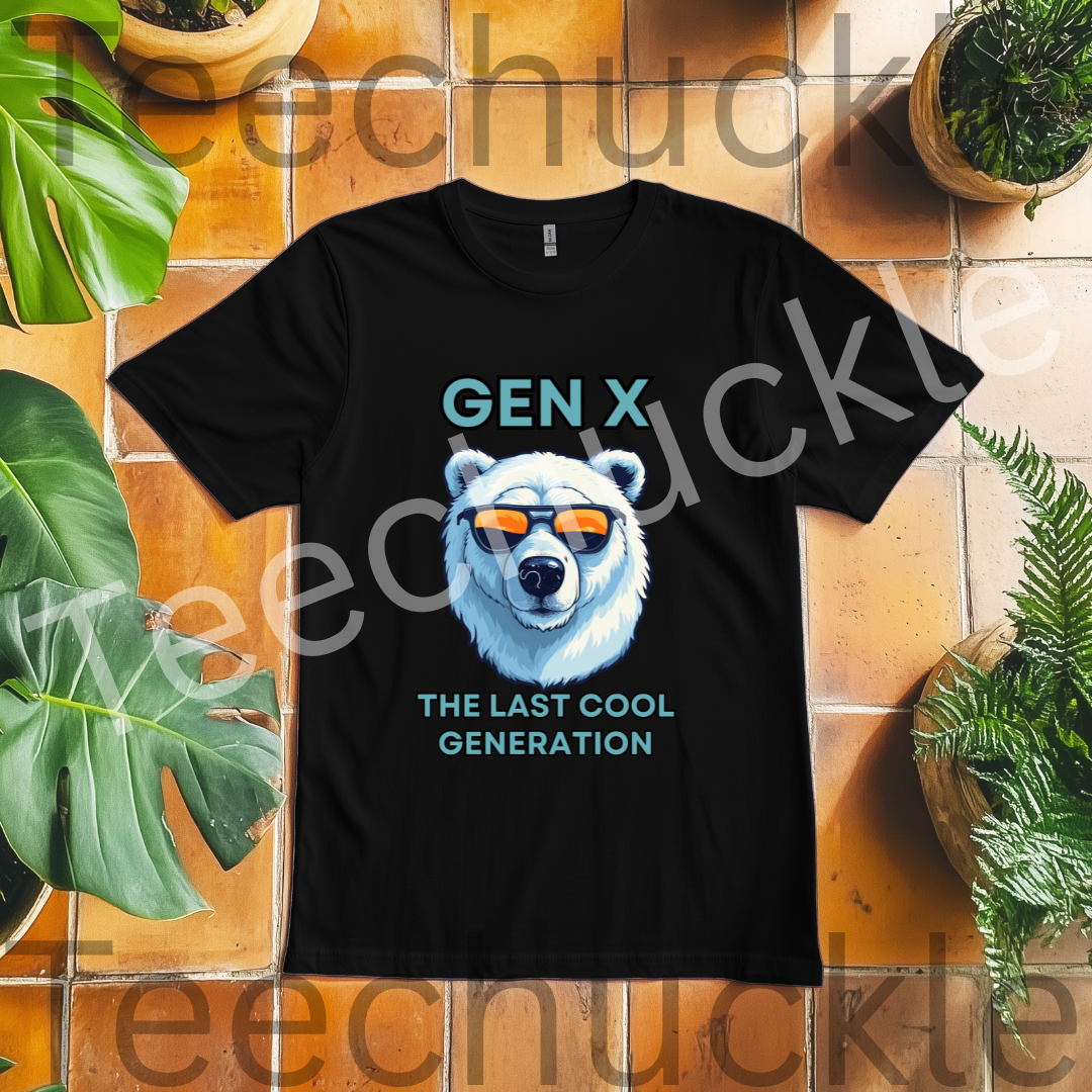 Gen X Polar Bear T-shirt: The Last Generation Graphic Tee. Unisex Gift Shirt.