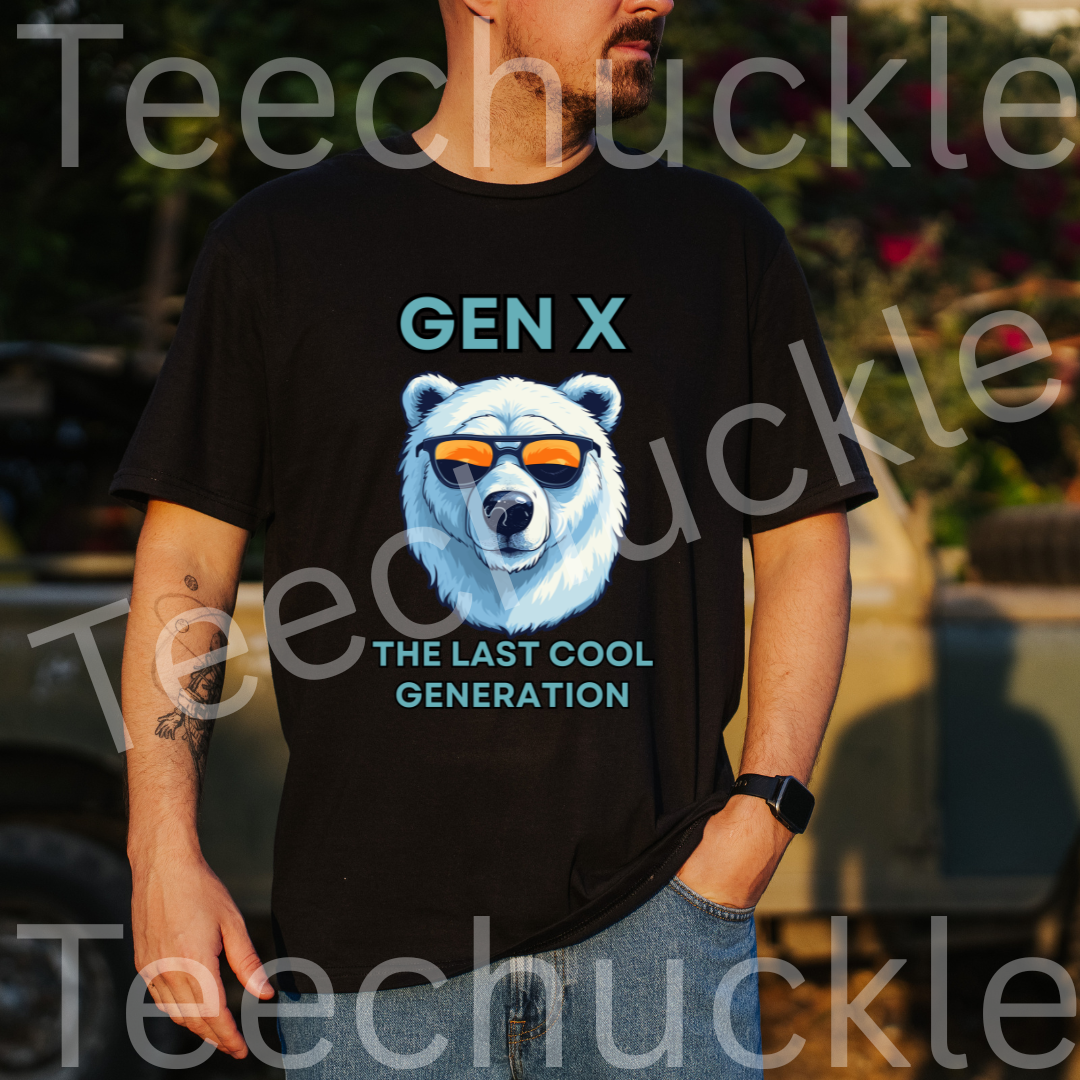 Gen X Polar Bear T-shirt: The Last Generation Graphic Tee. Unisex Gift Shirt.