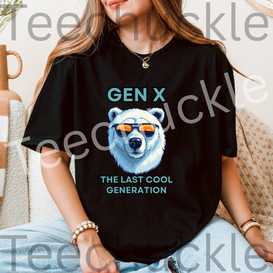 Gen X Polar Bear T-shirt: The Last Generation Graphic Tee. Unisex Gift Shirt.