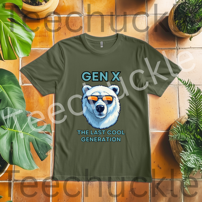 Gen X Polar Bear T-shirt: The Last Generation Graphic Tee. Unisex Gift Shirt.