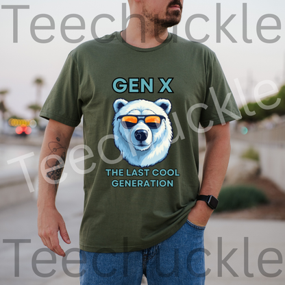 Gen X Polar Bear T-shirt: The Last Generation Graphic Tee. Unisex Gift Shirt.
