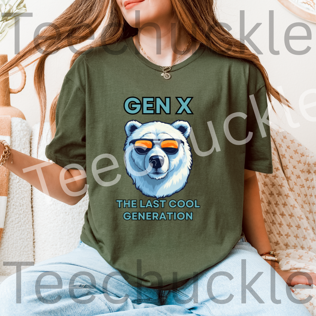 Gen X Polar Bear T-shirt: The Last Generation Graphic Tee. Unisex Gift Shirt.