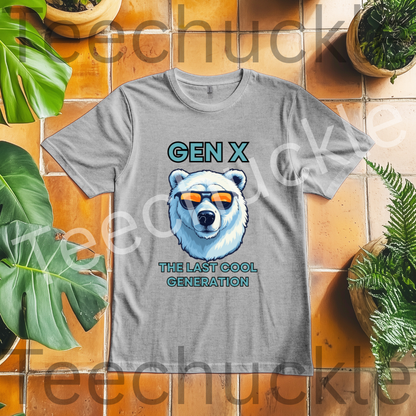 Gen X Polar Bear T-shirt: The Last Generation Graphic Tee. Unisex Gift Shirt.