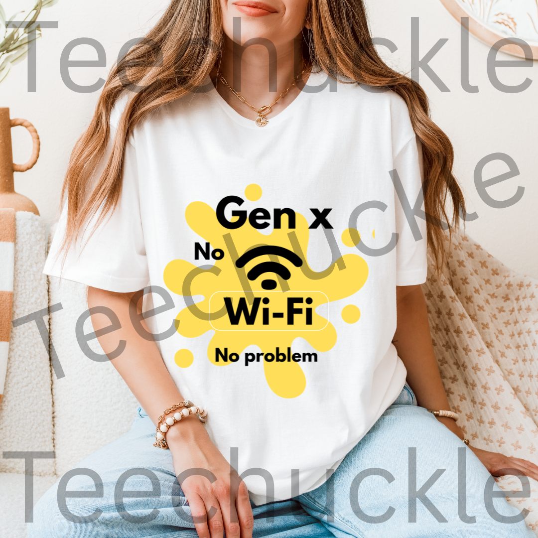 Gen X No Wi-Fi No Problem T-shirt - Nostalgic Unisex Tee