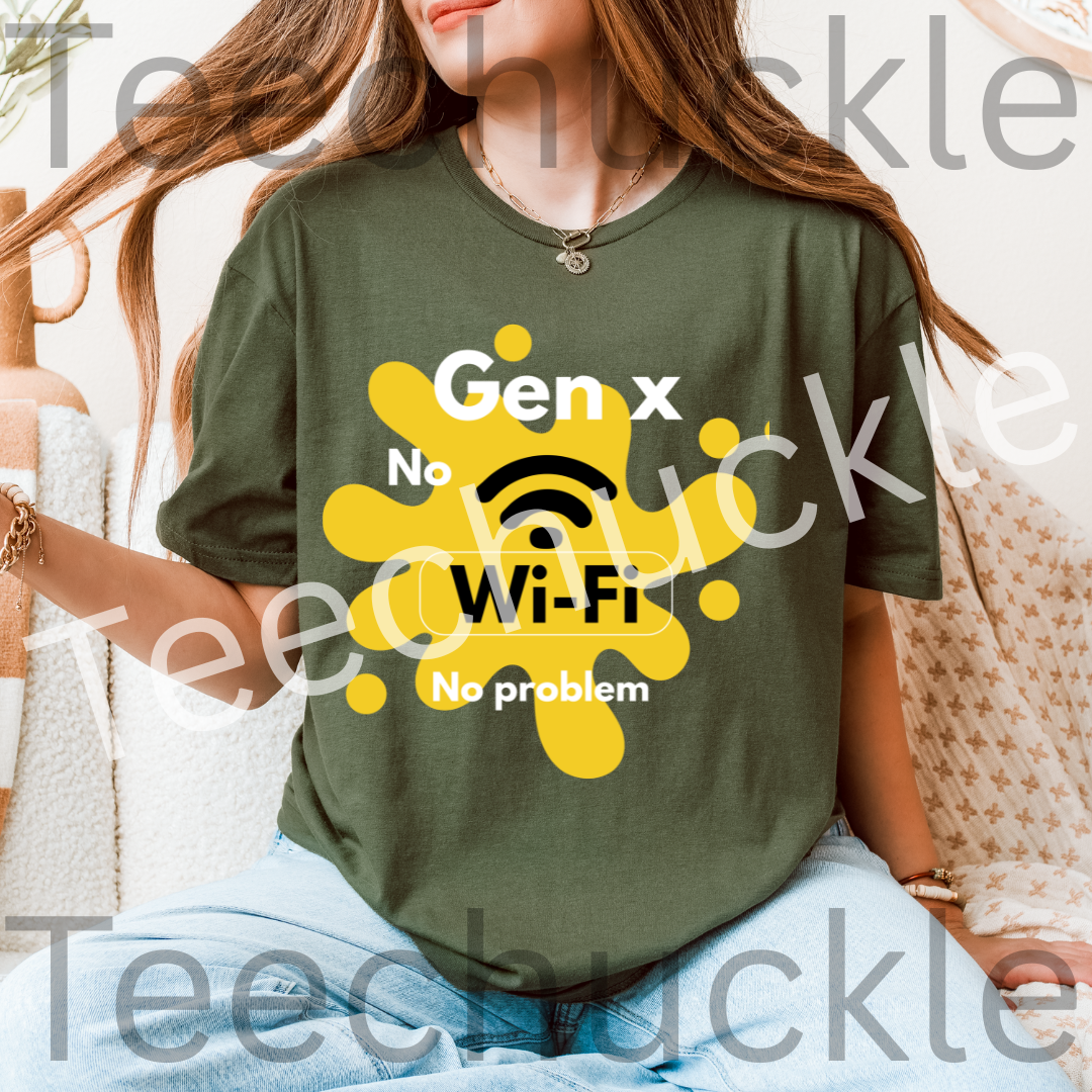 Gen X No Wi-Fi No Problem T-shirt - Nostalgic Unisex Tee