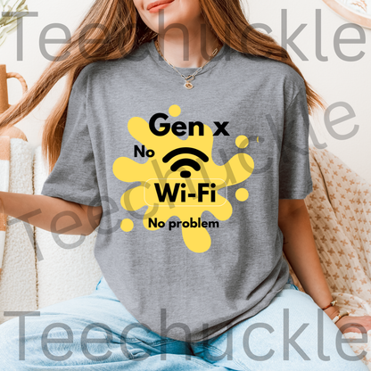 Gen X No Wi-Fi No Problem T-shirt - Nostalgic Unisex Tee