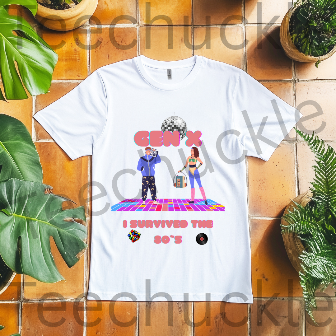 80s Disco Nostalgia Shirt. Gen X I Survived The 80s Tee. Unisex Gen X Gift Shirt.