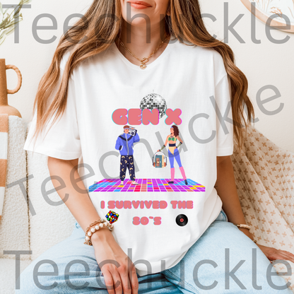 80s Disco Nostalgia Shirt. Gen X I Survived The 80s Tee. Unisex Gen X Gift Shirt.