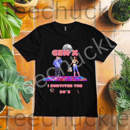 80s Disco Nostalgia Shirt. Gen X I Survived The 80s Tee. Unisex Gen X Gift Shirt.