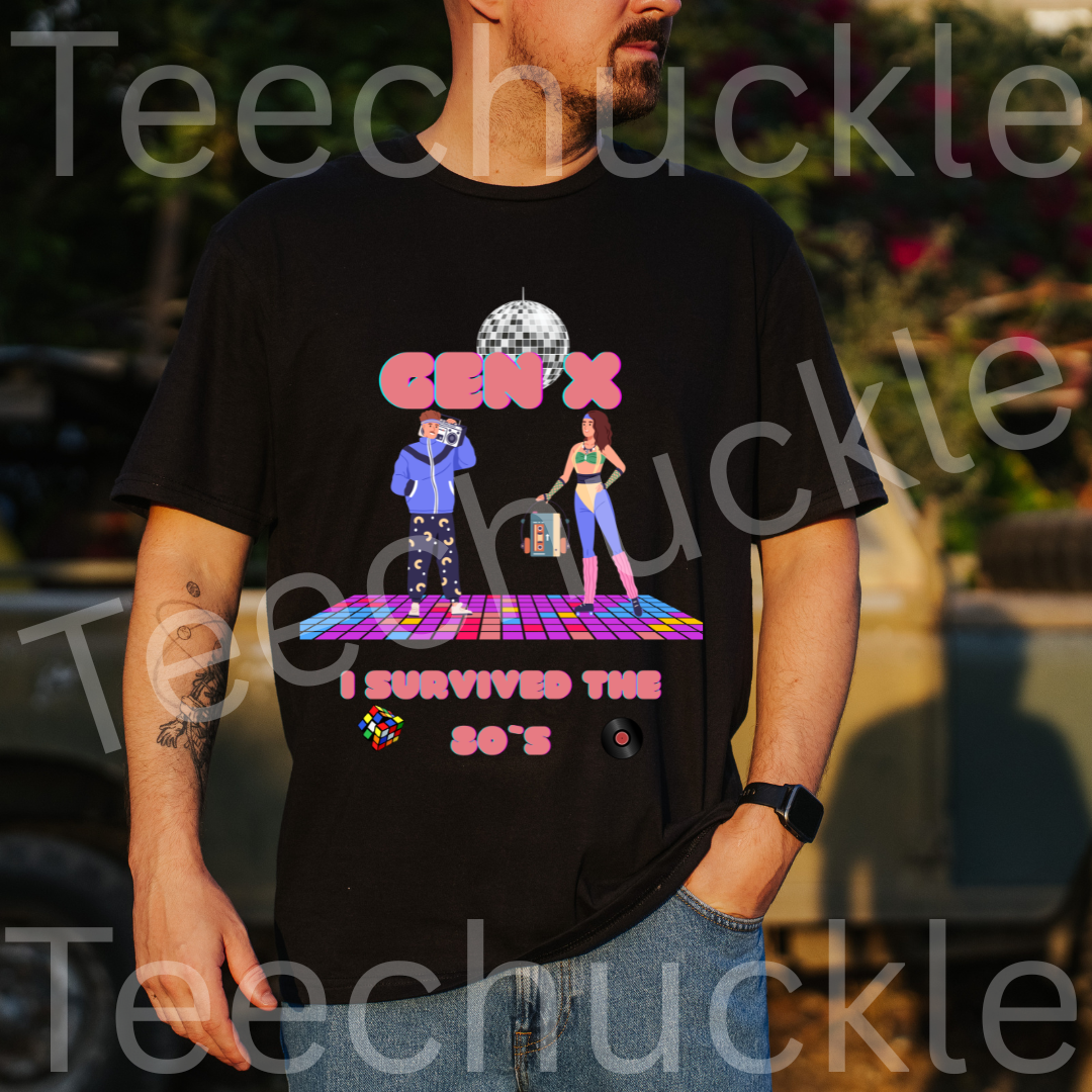 80s Disco Nostalgia Shirt. Gen X I Survived The 80s Tee. Unisex Gen X Gift Shirt.