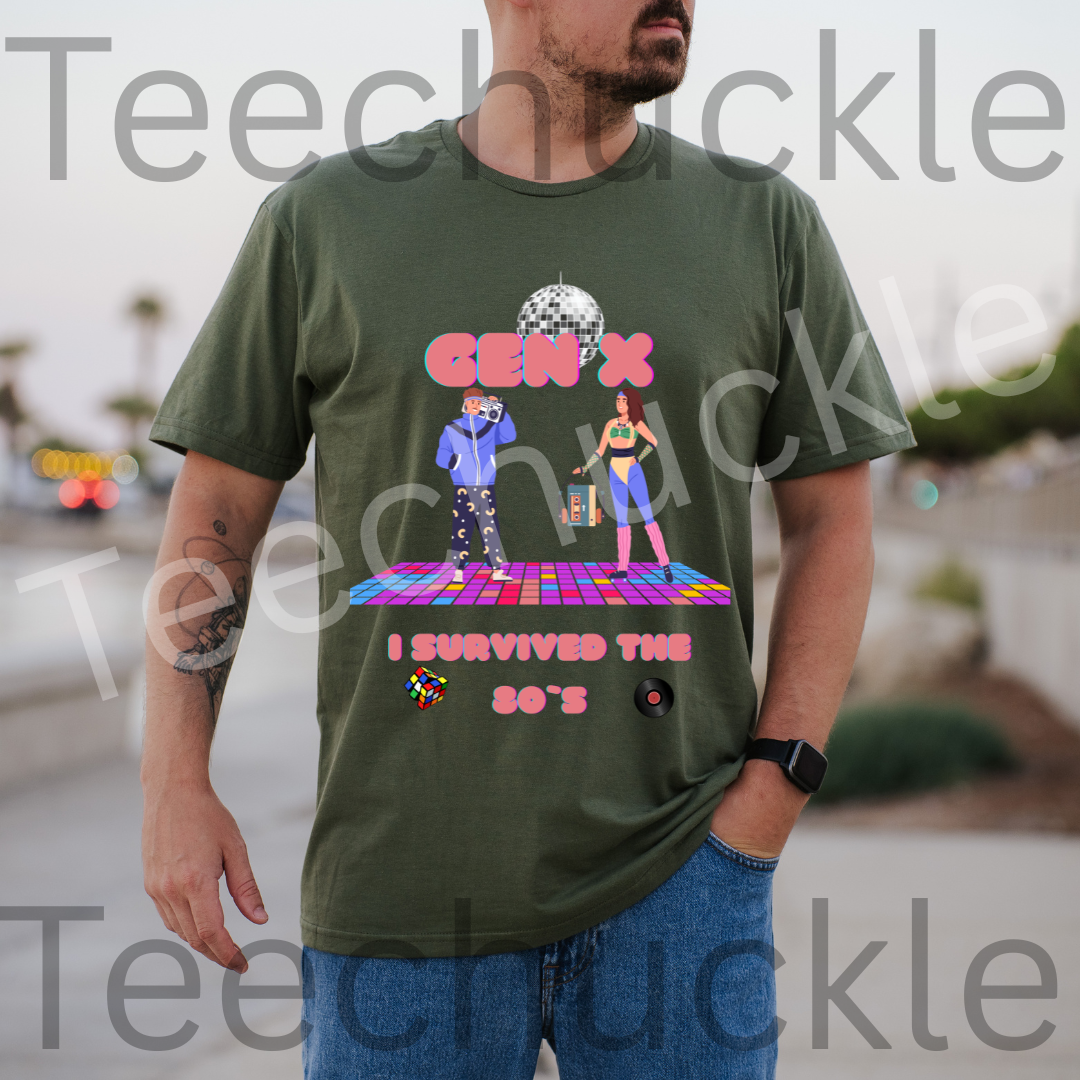 80s Disco Nostalgia Shirt. Gen X I Survived The 80s Tee. Unisex Gen X Gift Shirt.