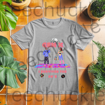 80s Disco Nostalgia Shirt. Gen X I Survived The 80s Tee. Unisex Gen X Gift Shirt.
