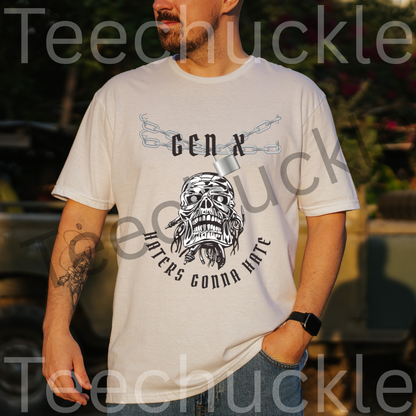 Funny Gen X T-shirt. Gen x, Haters Gonna Hate Skull Tee. Unisex Gift Shirt