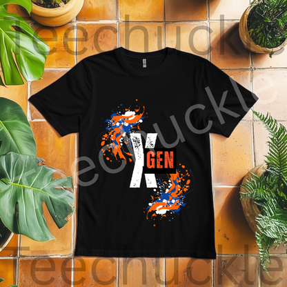 Gen X Paint Splatter T-shirt: Retro 90s Pride Tee. Gen X Humour Unisex Shirt.